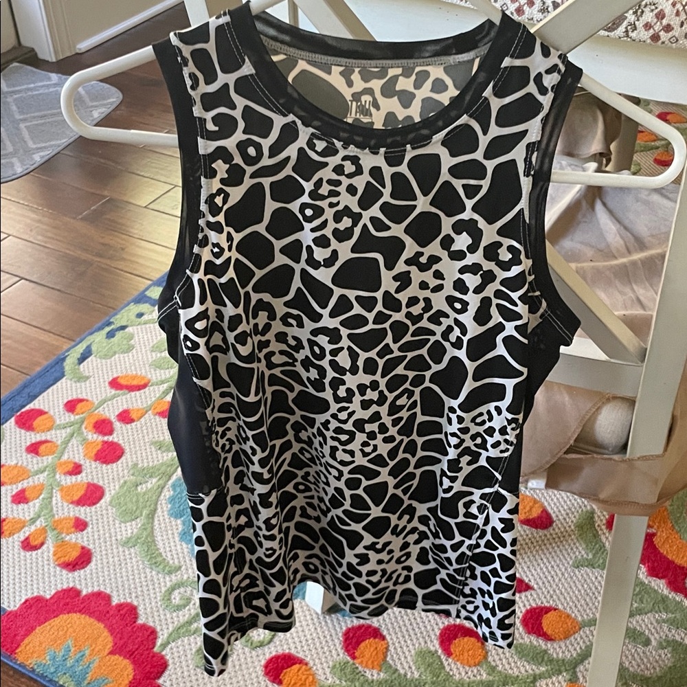 Black and White Animal Print Women's Tank Top